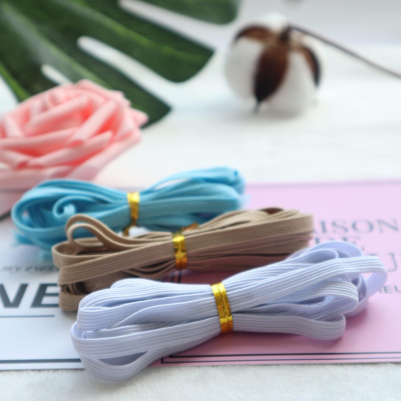 Phinicco Elastic Bands Phinicco 16 Colors 52 Yards 1/4 Inch Elastic for Sewing Masks, Headbands, Hair Bands, Shorts Waist, Shoe Laces, Wigs, Bracelets, Crafts DIY Projects(16 Colors 3m per Color) - Image 3